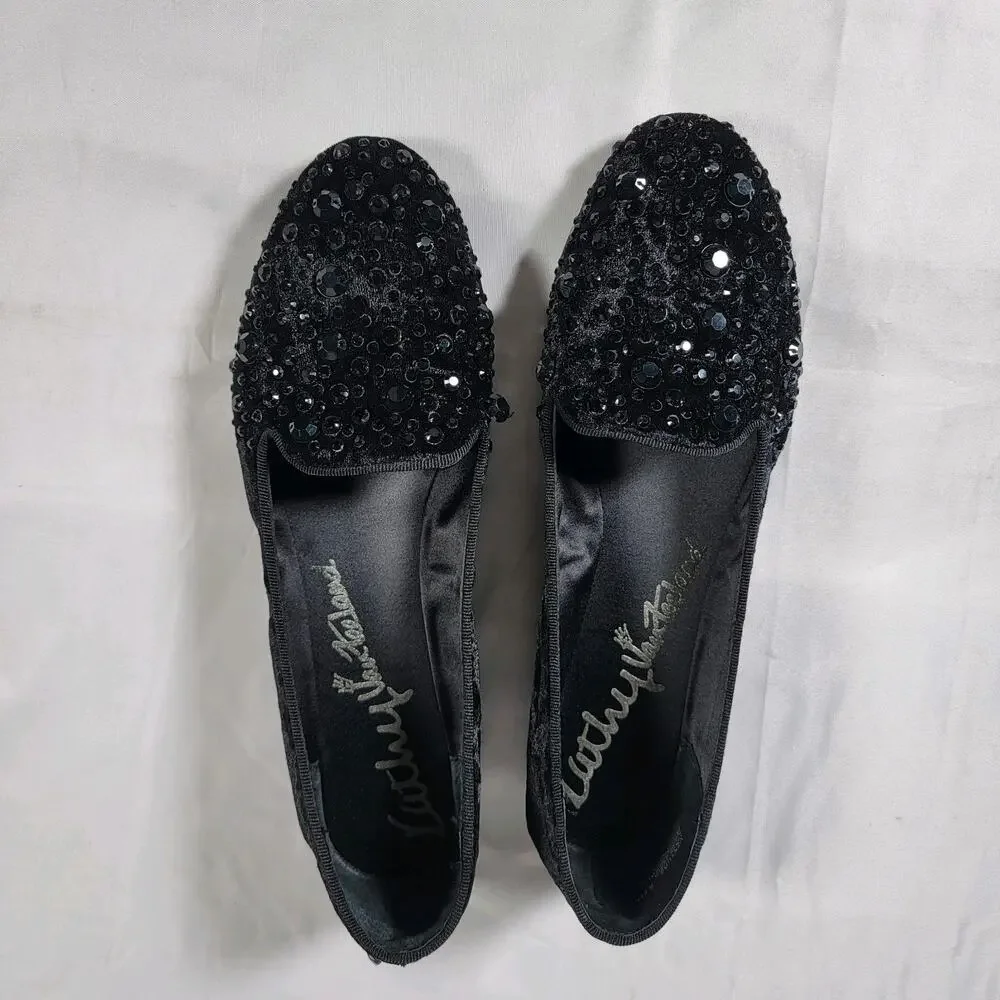 Kathy Van Zeeland NEW Rayna Jewel Embellished Leather Womens 7.5 Ballet Flats